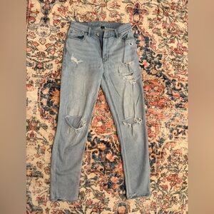 American Eagle Outfitters Light Blue Distressed Capris